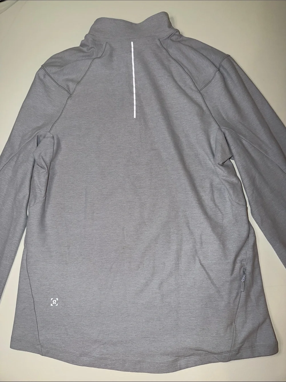 Lululemon Men’s Surge Warm 1/2 Zip Heathered Sea Salt, Size S